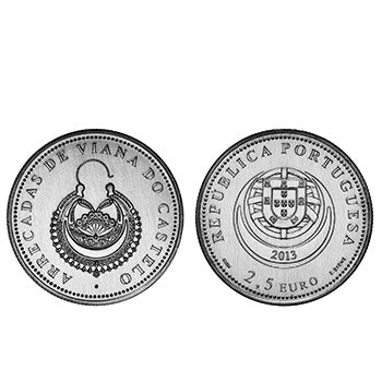 Moeda 2,5€ Arrecadas de Viana do Castelo Cuproniquel 2013