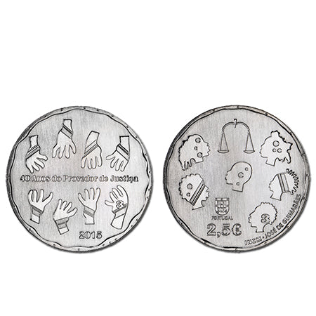 Moeda 2,5€  40 Anos Provedor Justiça - Portugal 2015 (Cuproniquel)