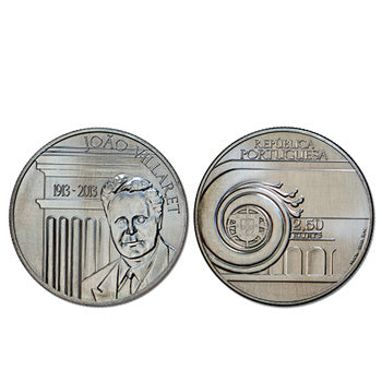 Moeda 2,5€ Comemorativa Centenário Nascimento João Villaret Cuproníquel 2013