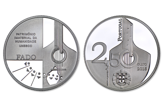 Moeda 2,5€ Comemorativa O Fado - Portugal 2015 Prata Proof