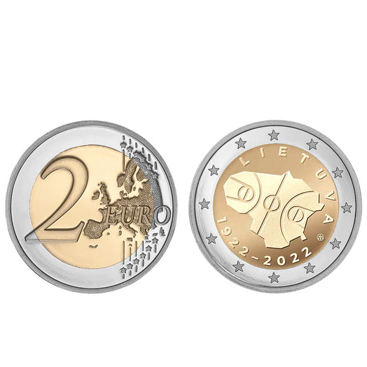Moeda 2 Euro 100 Anos de Basquete Lituânia 2022