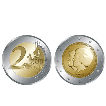 2 Euros Rainha Beatriz e Príncipe Willem Alexandre Holanda 2013