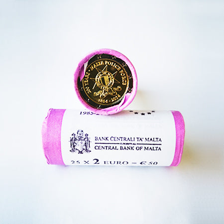 Rolo Moedas 2 Euros 200 Anos Policia de Malta 2014