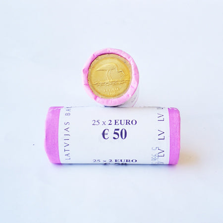 Rolo Moeda 2 Euros Block Stork Cegonha Letónia 2015