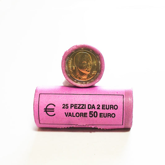 Rolo Moedas 2 Euros Leonardo da Vinci de Itália 2019