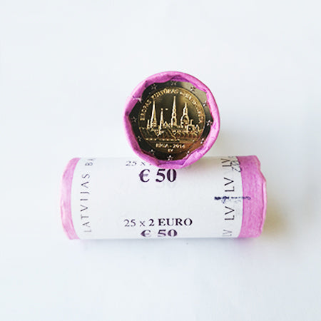 Rolo Moedas 2 Euros Riga Capital Europeia Cultura Letónia 2014