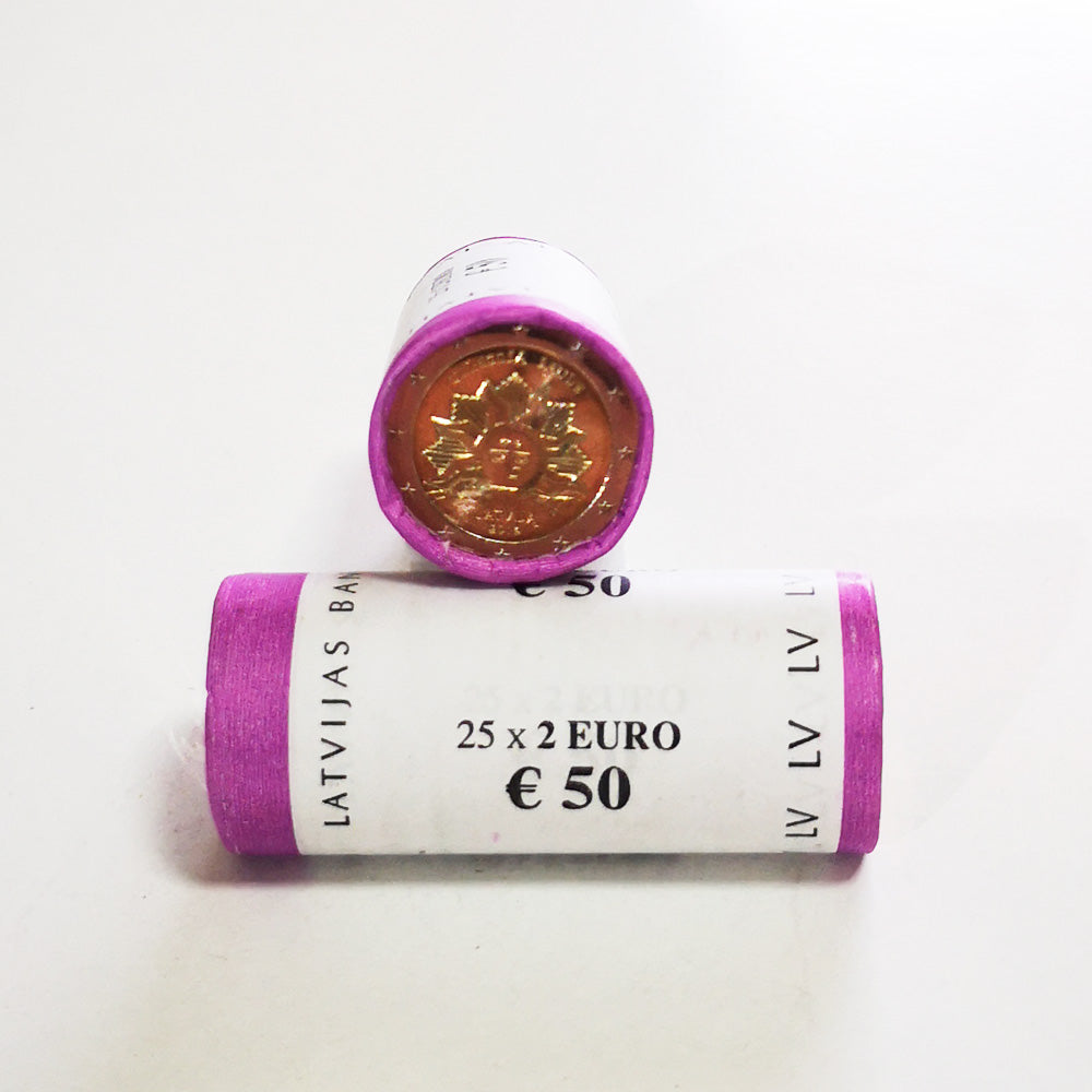Rolo Moedas 2 Euros Sol Nascente Letónia 2019